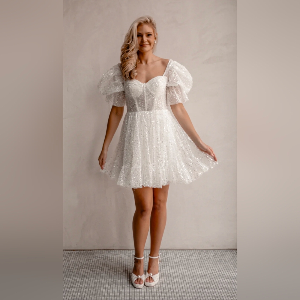Glass Beaded Bridal Reception Dress